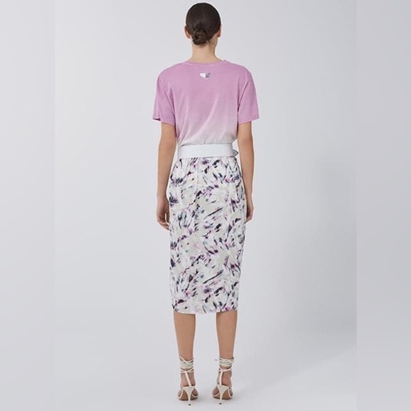 NWT IRO Kerim Skirt Size 8 Beige Purple Wrap Effect Drape Designer Casual Spring - Picture 8 of 16